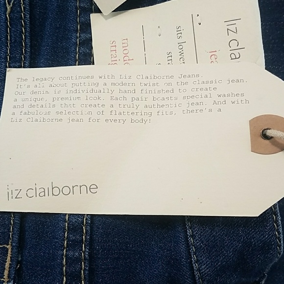 Liz Claiborne NWT Modern Straight Blue Jeans - Picture 4 of 8